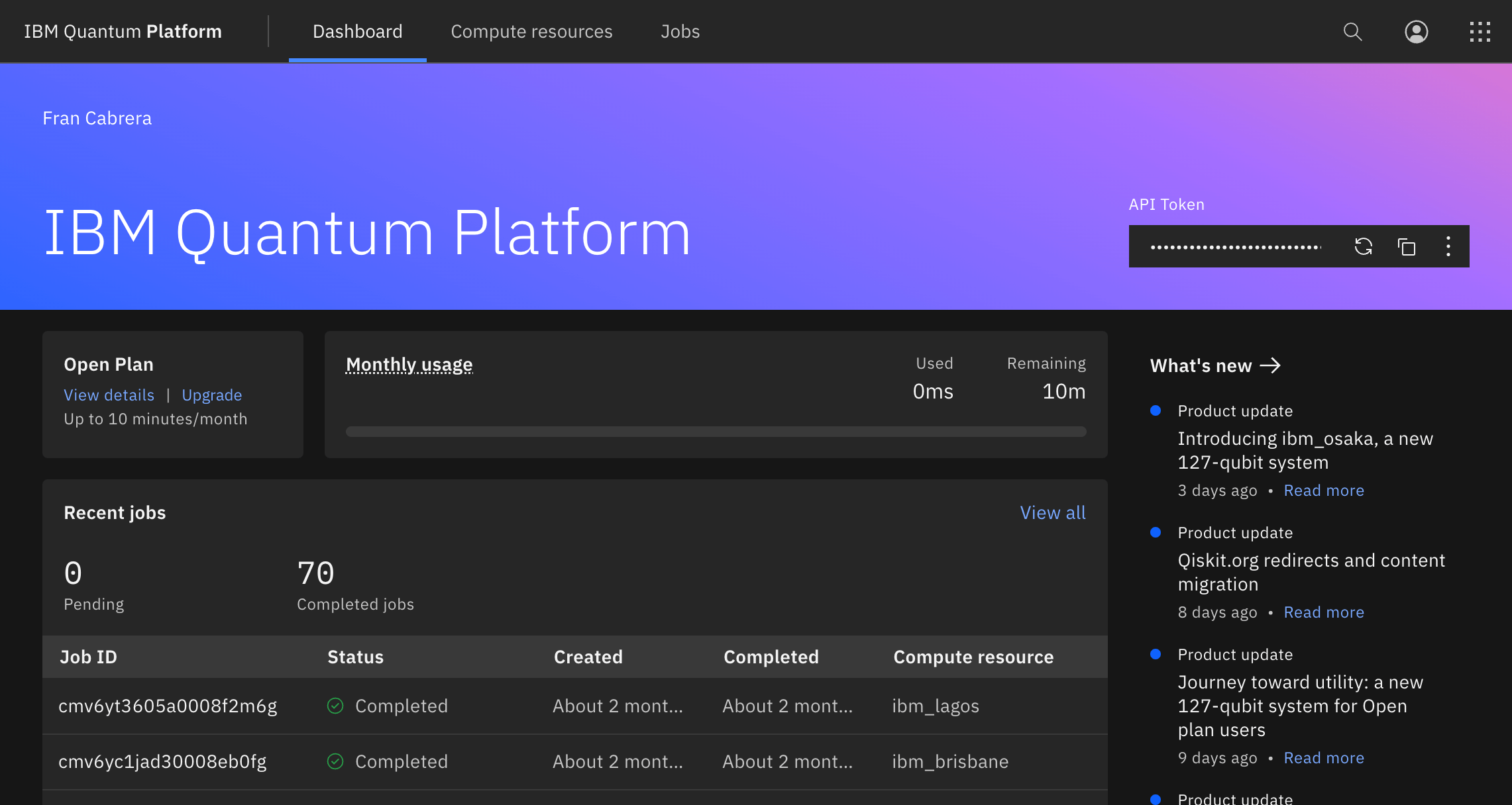 Account settings | IBM Quantum Platform